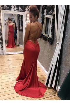 Mermaid Long Red Prom Dresses Formal Evening Gowns 6011003