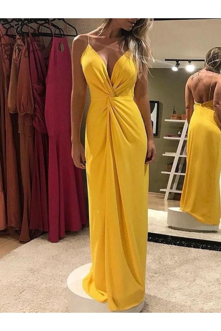 Sheath/Column Chiffon Long Prom Dresses Formal Evening Gowns 6011119