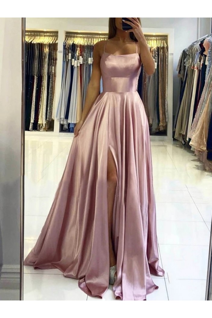 A-Line Spaghetti Straps Long Prom Dresses Formal Evening Gowns 6011147