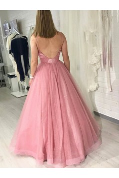 A-Line Tulle Long Prom Dresses Formal Evening Gowns 6011165