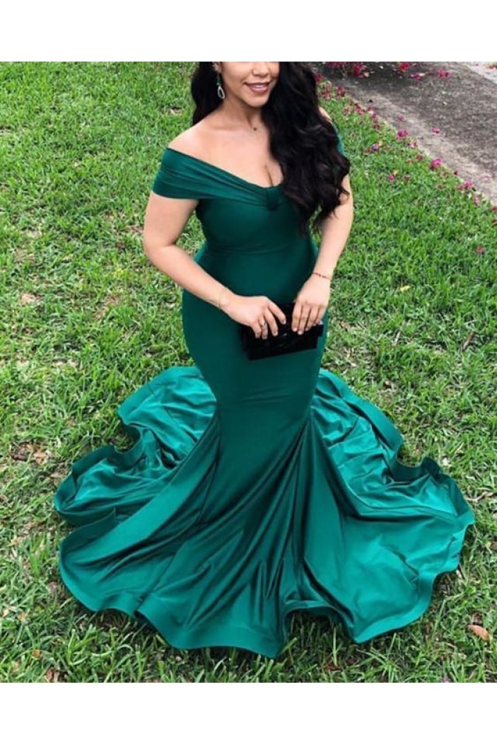 Mermaid Off-the-Shoulder Long Prom Dresses Formal Evening Gowns 6011187