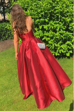 A-Line Strapless Long Prom Dresses Formal Evening Gowns 6011203