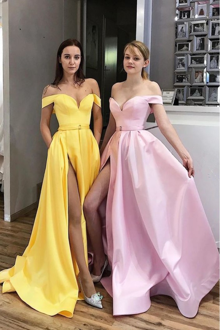 A-Line Off-the-Shoulder Long Prom Dresses Formal Evening Gowns 6011284