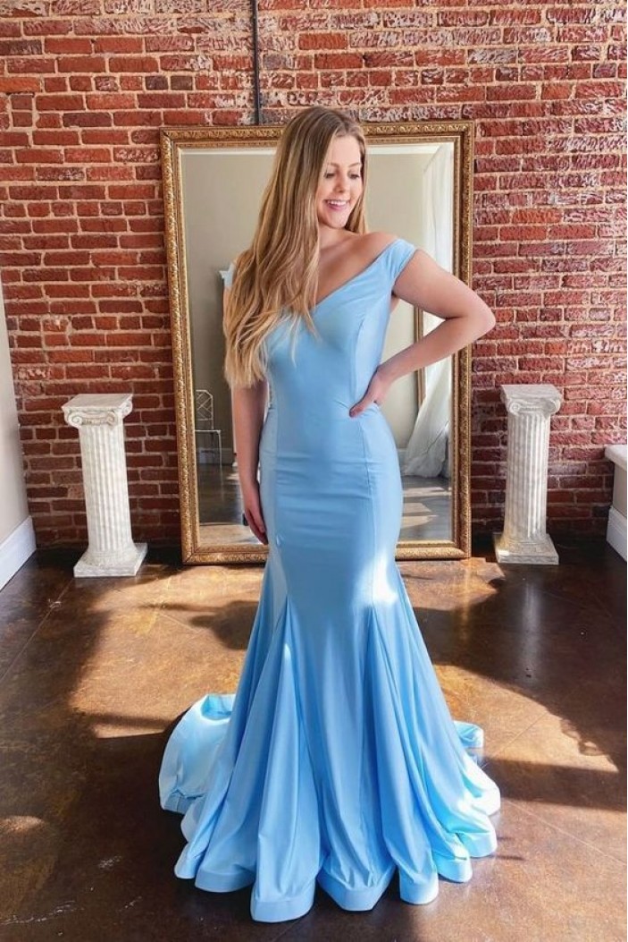 Mermaid Off-the-Shoulder Long Prom Dresses Formal Evening Gowns 6011308