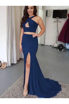 Mermaid Two Pieces Long Prom Dresses Formal Evening Gowns 6011357