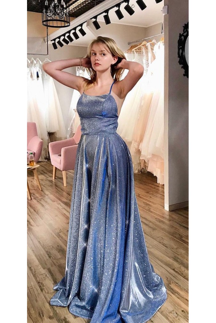 A-Line Sparkle Long Prom Dresses Formal Evening Gowns 6011378