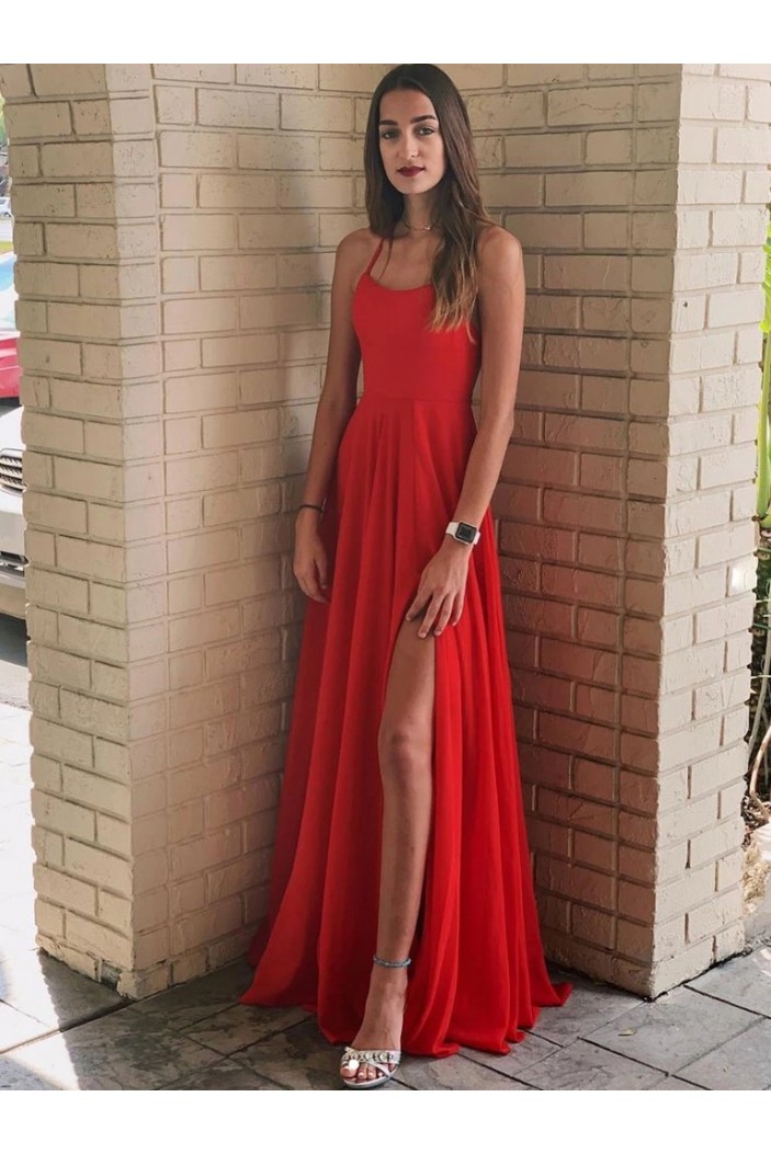 A-Line Long Red Prom Dresses Formal Evening Gowns 6011404