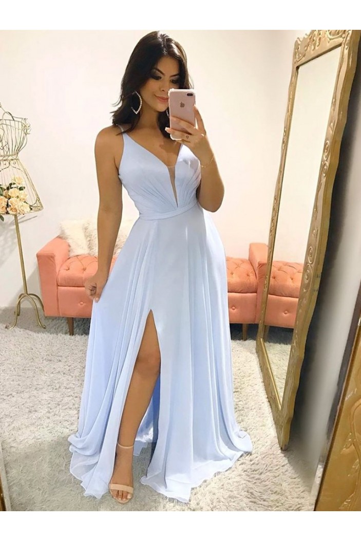 A-Line Chiffon Long Prom Dresses Formal Evening Gowns 6011430
