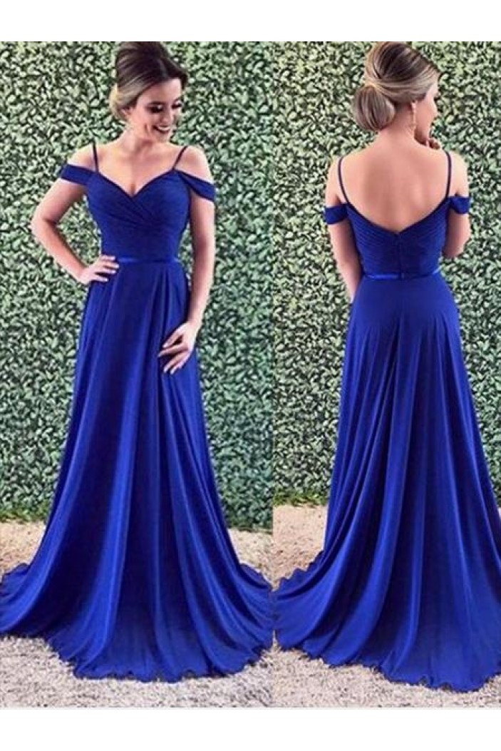 A-Line Off-the-Shoulder Long Prom Dresses Formal Evening Gowns 6011463