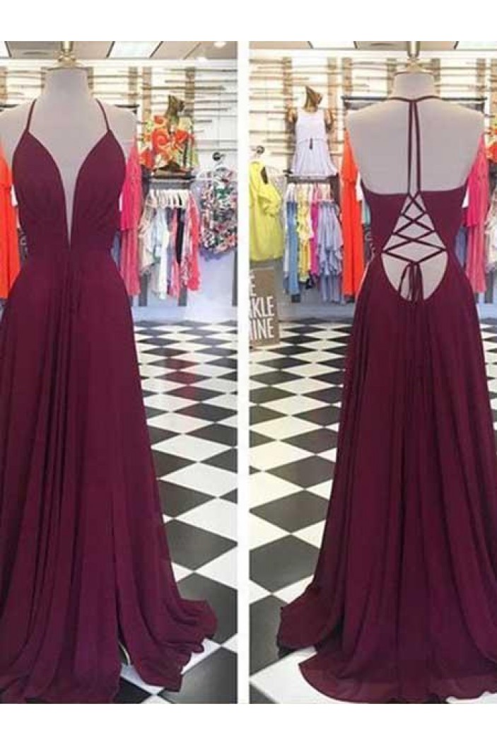 A-Line Chiffon Long Prom Dresses Formal Evening Gowns 6011466