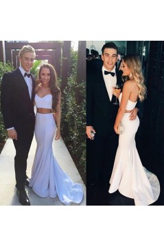 Long White Two Pieces Prom Dresses Formal Evening Gowns 6011474