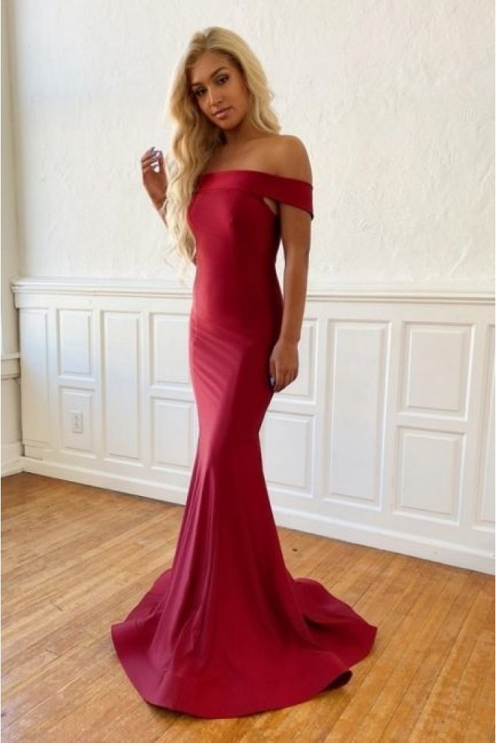 Mermaid Off-the-Shoulder Long Prom Dresses Formal Evening Gowns 6011533