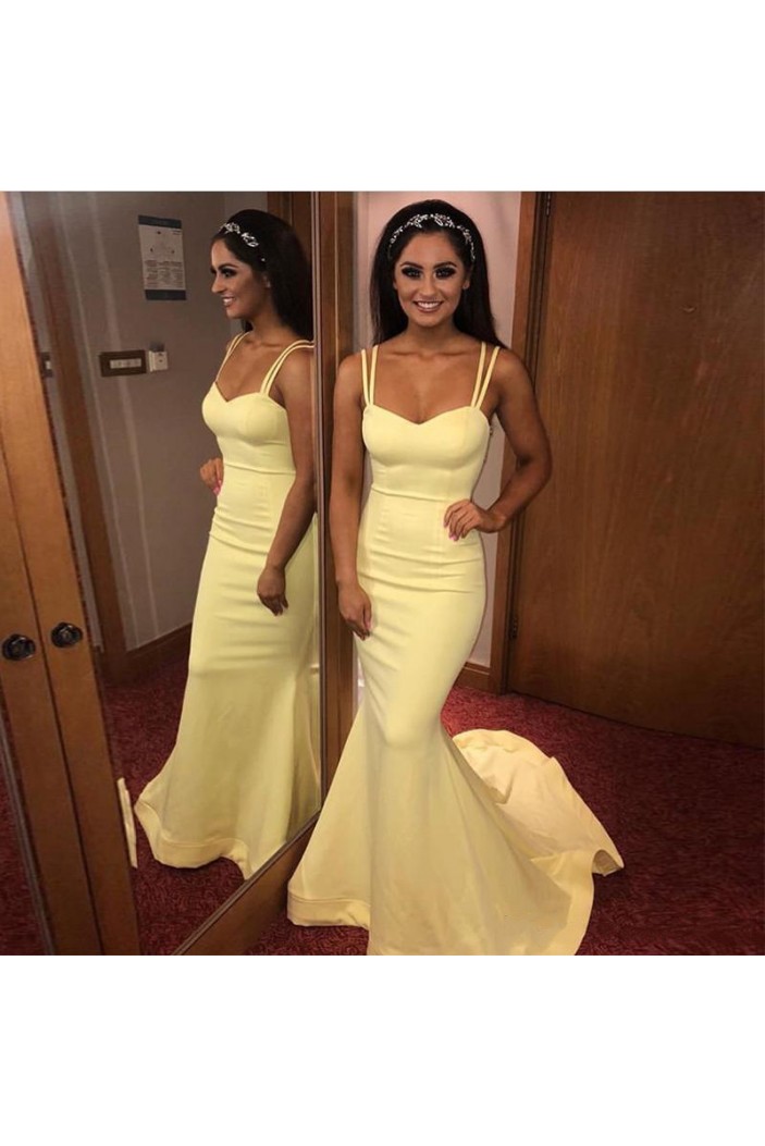 Long Yellow Mermaid Prom Dresses Formal Evening Gowns 6011559