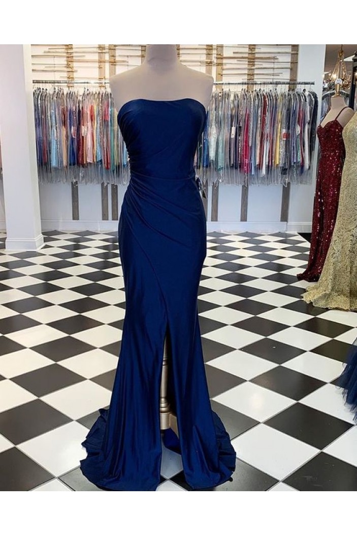Mermaid Strapless Long Prom Dresses Formal Evening Gowns 6011596