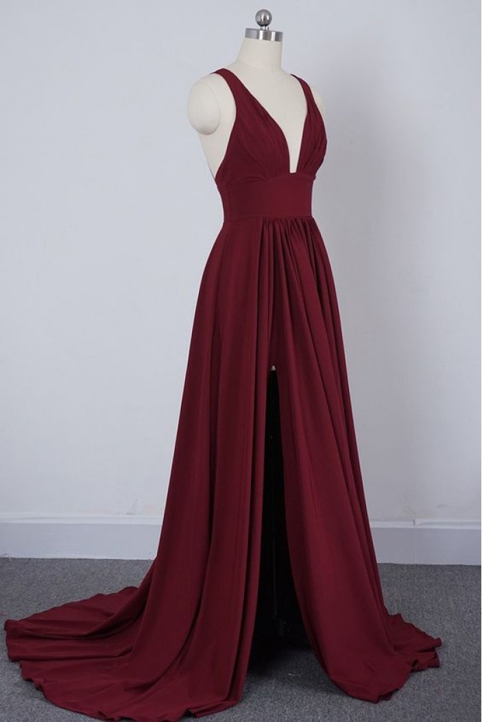 A-Line Simple Long Prom Dresses Formal Evening Gowns 6011603