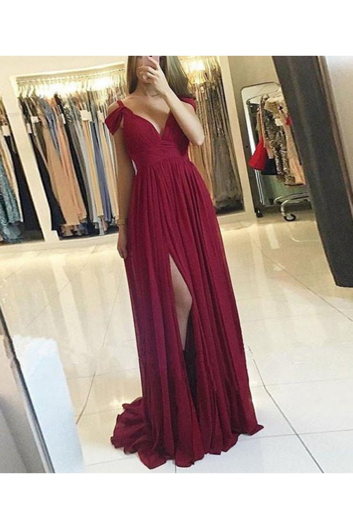 A-Line Chiffon Long Prom Dresses Formal Evening Gowns 6011626