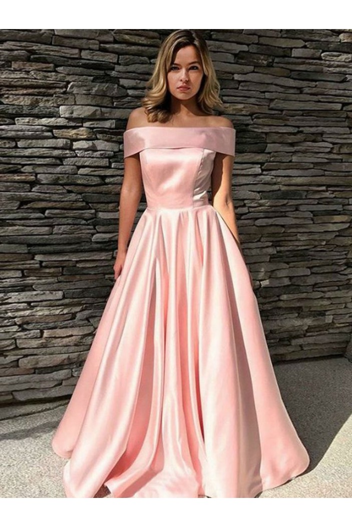 A-Line Off-the-Shoulder Long Prom Dresses Formal Evening Gowns 601851