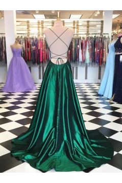 A-Line Spaghetti Straps Long Prom Dresses Formal Evening Gowns 601855