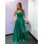 A-Line Spaghetti Straps Long Green Prom Dresses Formal Evening Gowns 601857