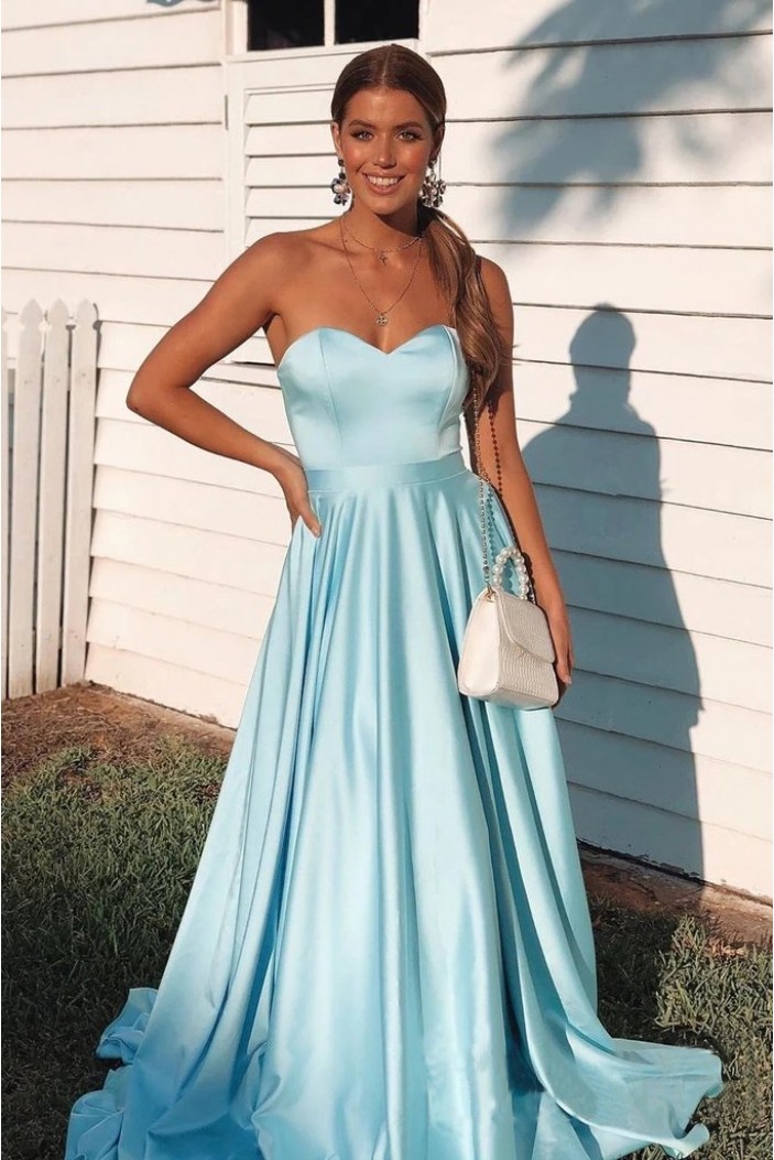 A-Line Sweetheart Long Prom Dresses Formal Evening Gowns 601858