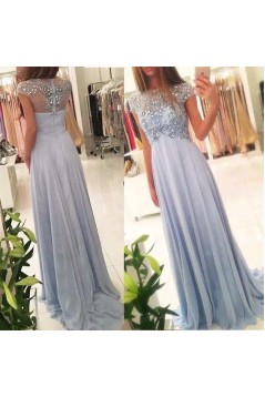 A-Line Beaded Long Prom Dresses Formal Evening Gowns 601967