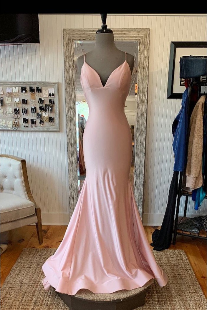 Mermaid V-Neck Long Prom Dresses Formal Evening Gowns 601982