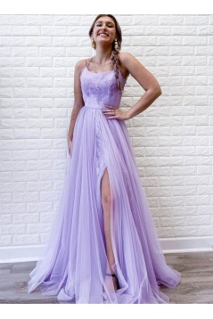 A-Line Lace Long Prom Dresses Formal Evening Gowns 601995