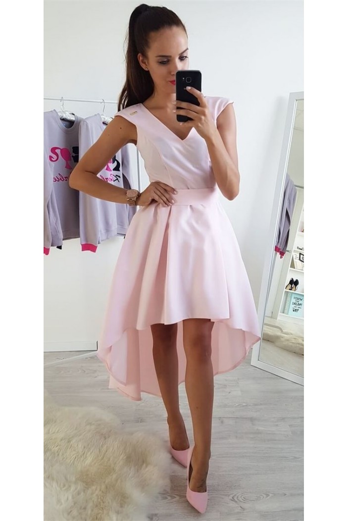 High Low Pink Prom Dress Homecoming Graduation Cocktail Dresses 701158