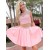 Short Beaded Pink Prom Dress Homecoming Graduation Cocktail Dresses 701241