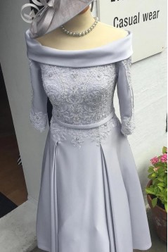 Short Lace Mother of the Bride Dresses with Sleeves 702093