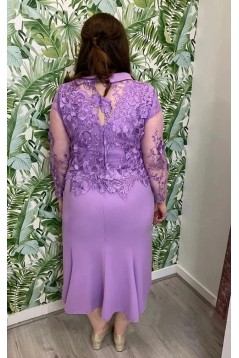 Short Purple Lace Mother of the Bride Dresses 702172