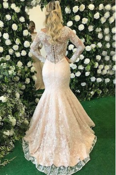 Mermaid Lace Long Sleeves Mother of the Bride Dresses 702186