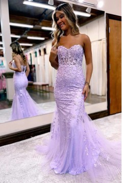 Long Mermaid Sweetheart Lace Prom Dresses 801035