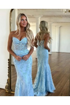 Long Mermaid Sweetheart Lace Prom Dresses 801035