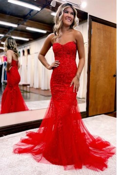 Long Mermaid Sweetheart Lace Prom Dresses 801035