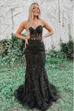 Long Mermaid Sweetheart Lace Prom Dresses 801035