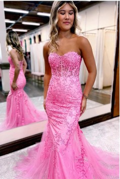 Long Mermaid Sweetheart Lace Prom Dresses 801035