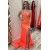 Long Mermaid Orange Sequins Lace Prom Dresses 801042