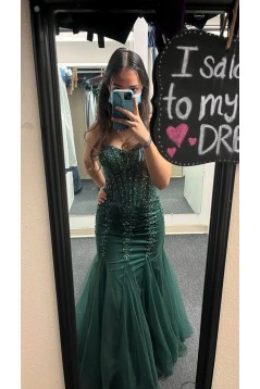 Mermaid Sweetheart Beaded Lace Long Prom Dresses 801082