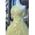 A-Line Lace and Tulle Long Yellow One Shoulder Prom Dresses 801099