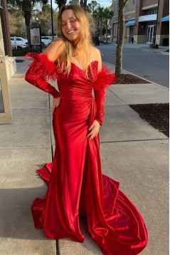 Long Red Sweetheart Prom Dresses 801106