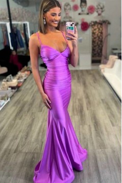 Mermaid Spaghetti Straps Long Prom Dresses 801115