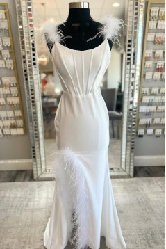 Long White Mermaid Prom Dresses 801137