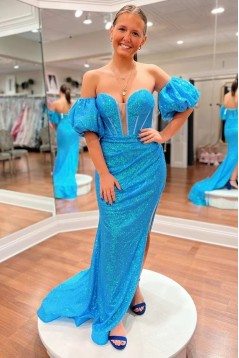 Mermaid Sweetheart Sequins Long Prom Dresses 801216