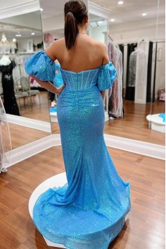 Mermaid Sweetheart Sequins Long Prom Dresses 801216