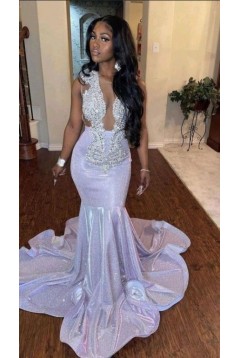 Mermaid Sparkle Lace Long Prom Dresses 801223