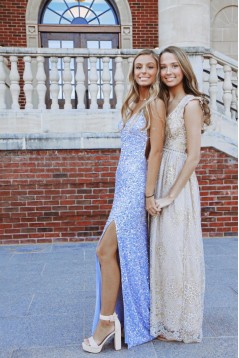 Long Blue Spaghetti Straps Sequin Prom Dresses 801271