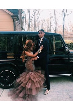 Mermaid Sweetheart Beaded Long Tulle Prom Dresses 801300