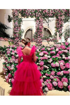 A-Line Long Tulle Sleeveless Prom Dresses 801390