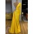Long Yellow Beaded One Shoulder Prom Dresses 801433